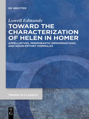 cover image of Toward the Characterization of Helen in Homer
